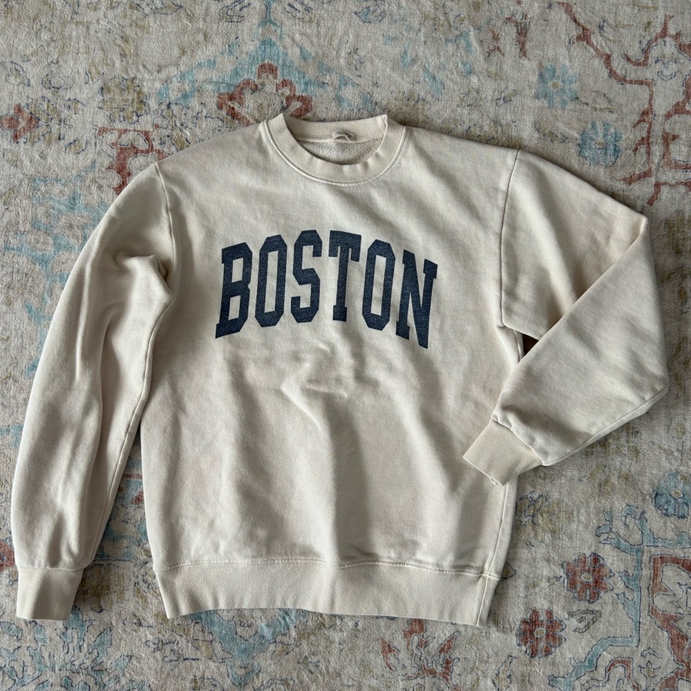 Brandy Melville Cream Boston Sweatshirt